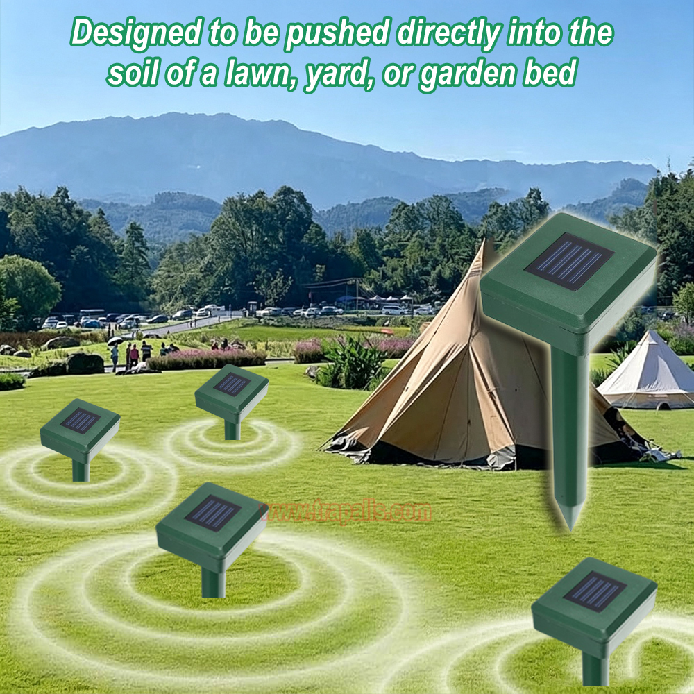 Outdoor Waterproof Solar Powered Anti Gopher Vole Deterrent Ultrasonic Mole Repeller - Image 13