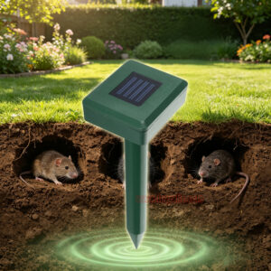 Outdoor Waterproof Solar Powered Anti Gopher Vole Deterrent Ultrasonic Mole Repeller - Image 15