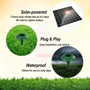 Outdoor Garden Waterproof Eco-friendly Solar Powered Snake Control Gopher Vole Deterrent Ultrasonic Mole Repeller - Image 13