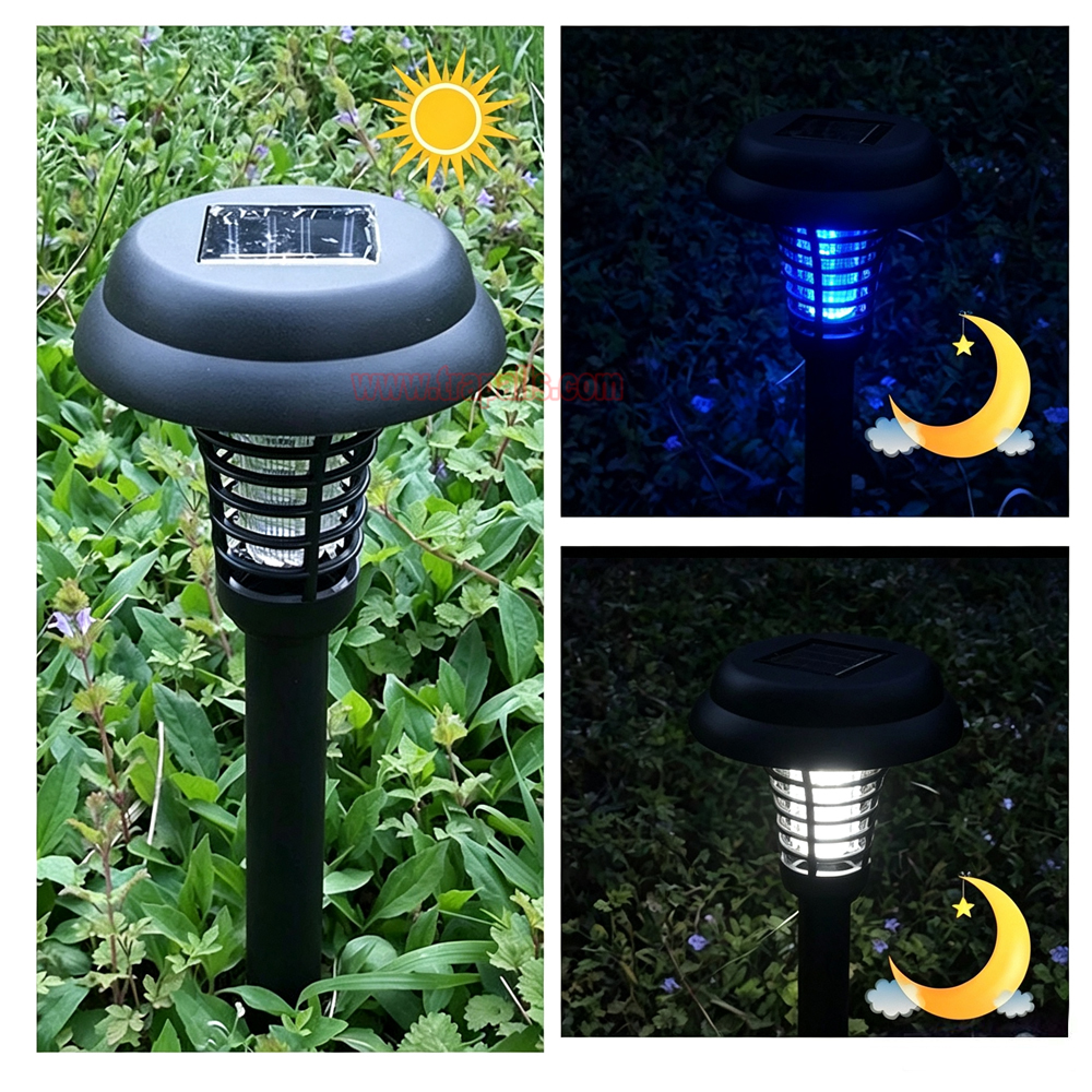 Outdoor Garden Waterproof Solar Bug Zapper UV LED Light Electric Fly Pest Killer Mosquito Killer Lamp - Image 15