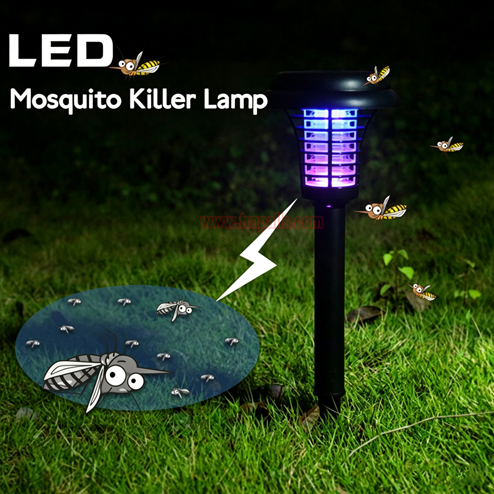 Outdoor Garden Waterproof Solar Bug Zapper UV LED Light Electric Fly Pest Killer Mosquito Killer Lamp - Image 16