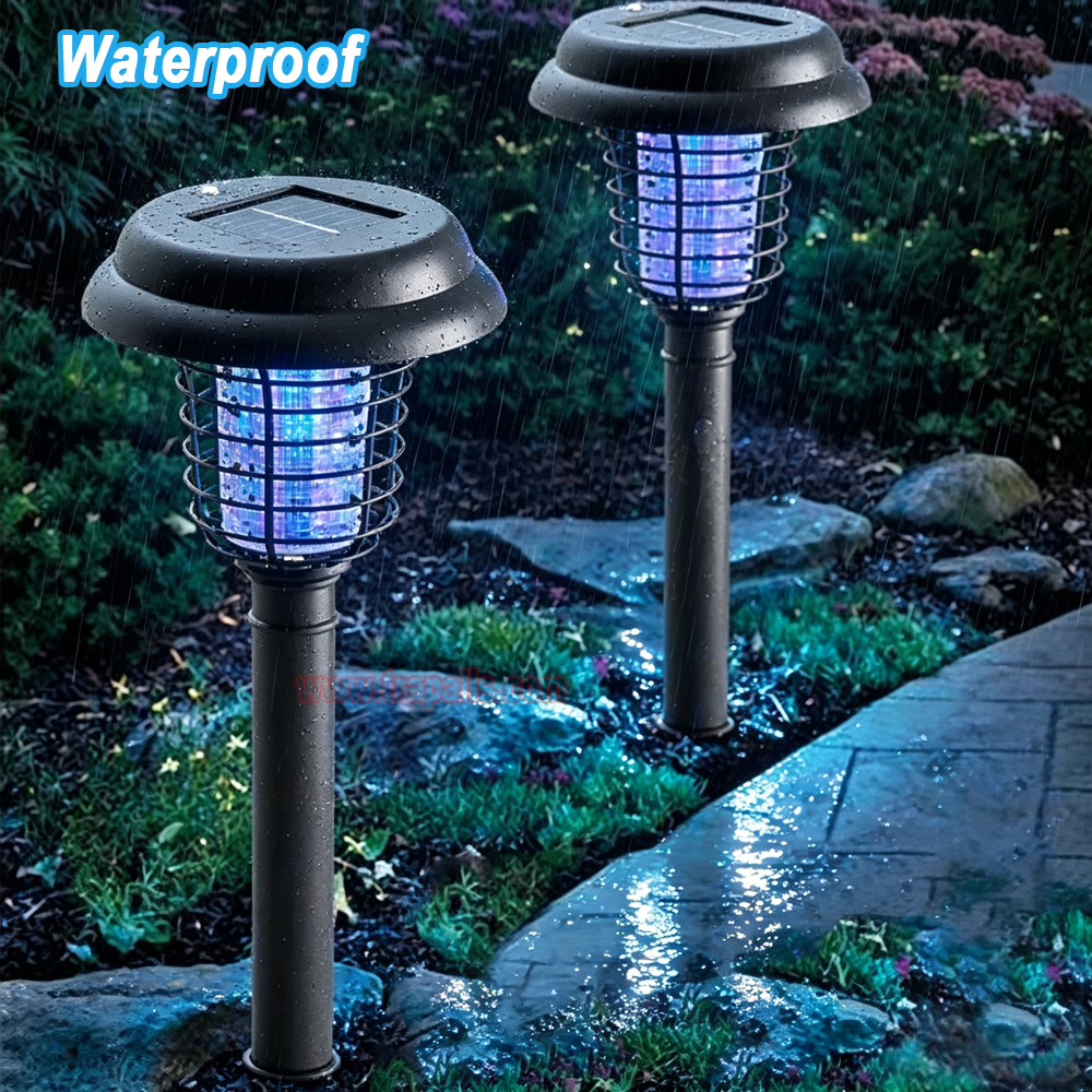 Outdoor Garden Waterproof Solar Bug Zapper UV LED Light Electric Fly Pest Killer Mosquito Killer Lamp - Image 18