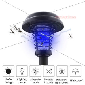 Outdoor Garden Waterproof Solar Bug Zapper UV LED Light Electric Fly Pest Killer Mosquito Killer Lamp - Image 4