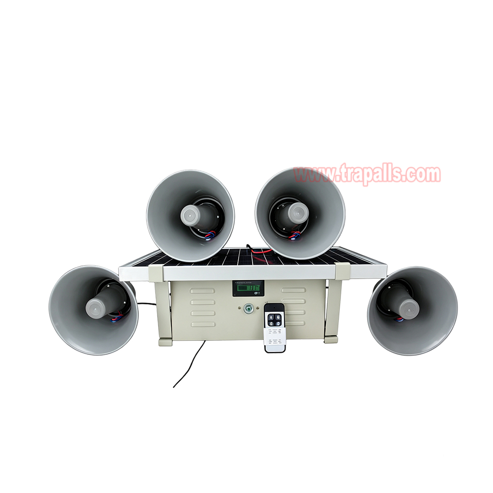 Garden Orchard Solar Powered Red Blue Strobe Lights 360° Coverage Bird Repeller with Remote Control - Image 2