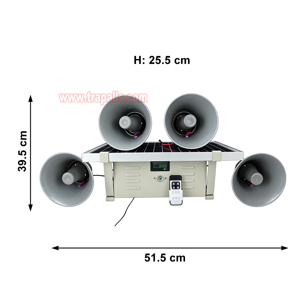 Garden Orchard Solar Powered Red Blue Strobe Lights 360° Coverage Bird Repeller with Remote Control - Image 3
