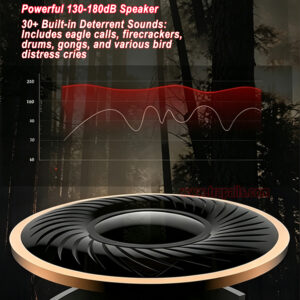 Garden Orchard Solar Powered Red Blue Strobe Lights 360° Coverage Bird Repeller with Remote Control - Image 7