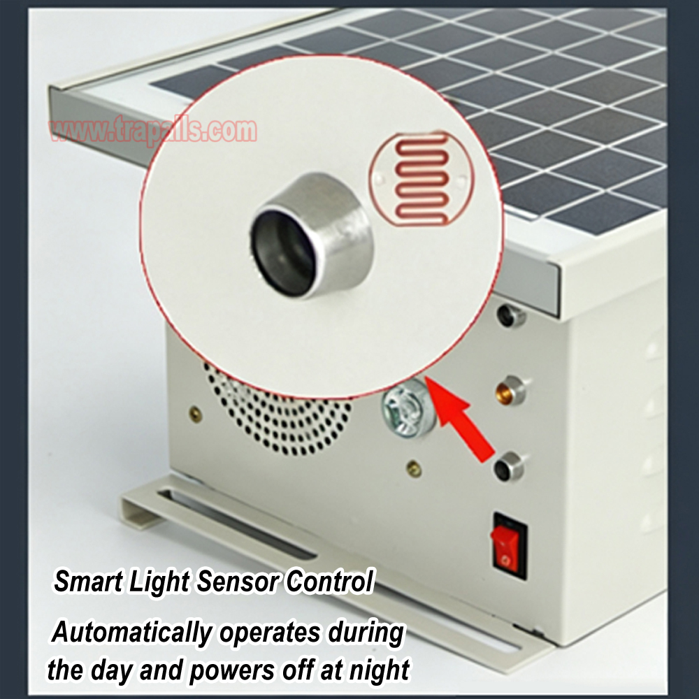 Garden Orchard Solar Powered Red Blue Strobe Lights 360° Coverage Bird Repeller with Remote Control - Image 10