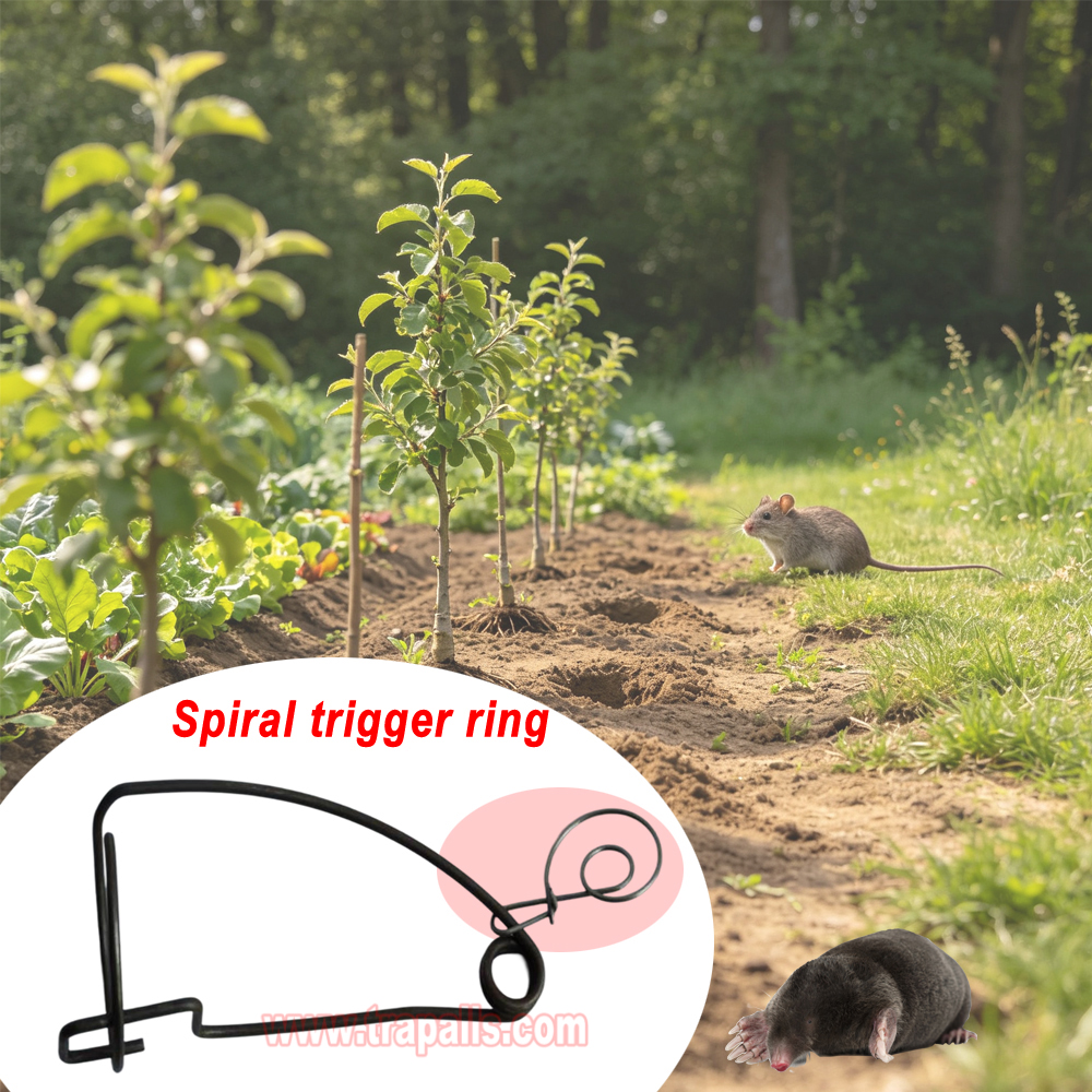 Outdoor Garden Underground Tunnel Rust Resistant Sensitive Spiral Trigger Vole Catcher Mole Trap - Image 4