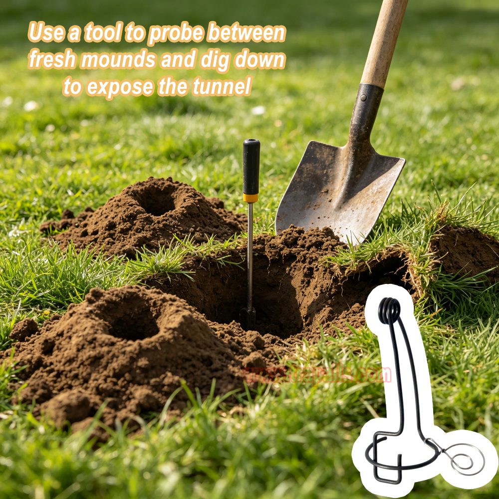 Outdoor Garden Underground Tunnel Rust Resistant Sensitive Spiral Trigger Vole Catcher Mole Trap - Image 6