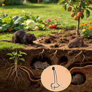Outdoor Garden Underground Tunnel Rust Resistant Sensitive Spiral Trigger Vole Catcher Mole Trap - Image 8