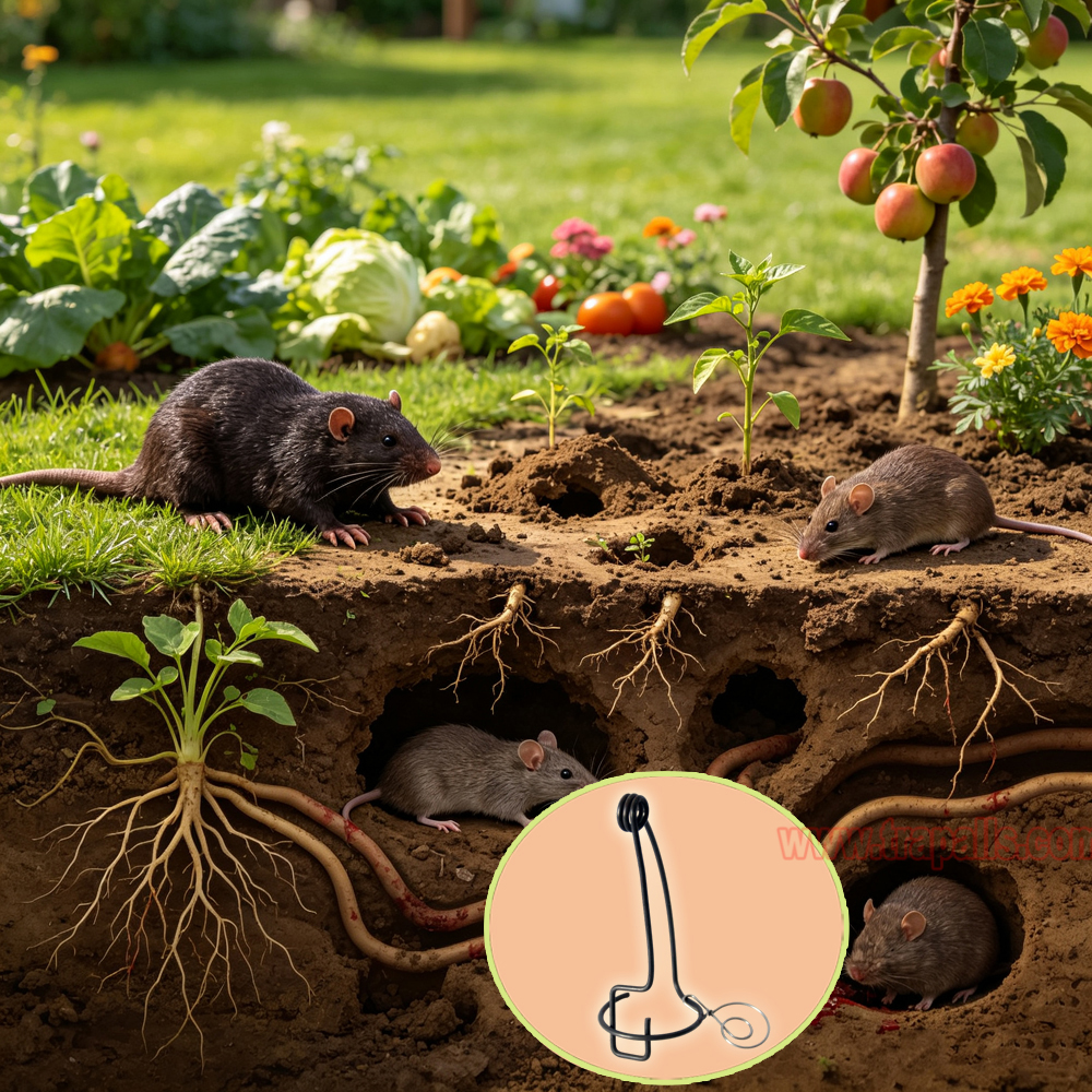 Outdoor Garden Underground Tunnel Rust Resistant Sensitive Spiral Trigger Vole Catcher Mole Trap - Image 8