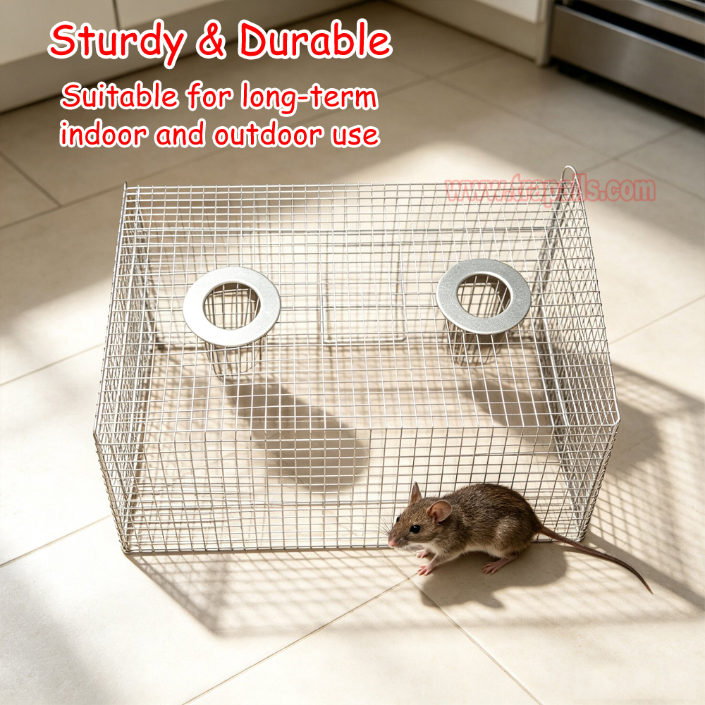 Indoor Warehouse Humane Escape-Proof Design Dual-Entry Access Rodent Control Multi-Catch Live Mouse Trap Cage - Image 6