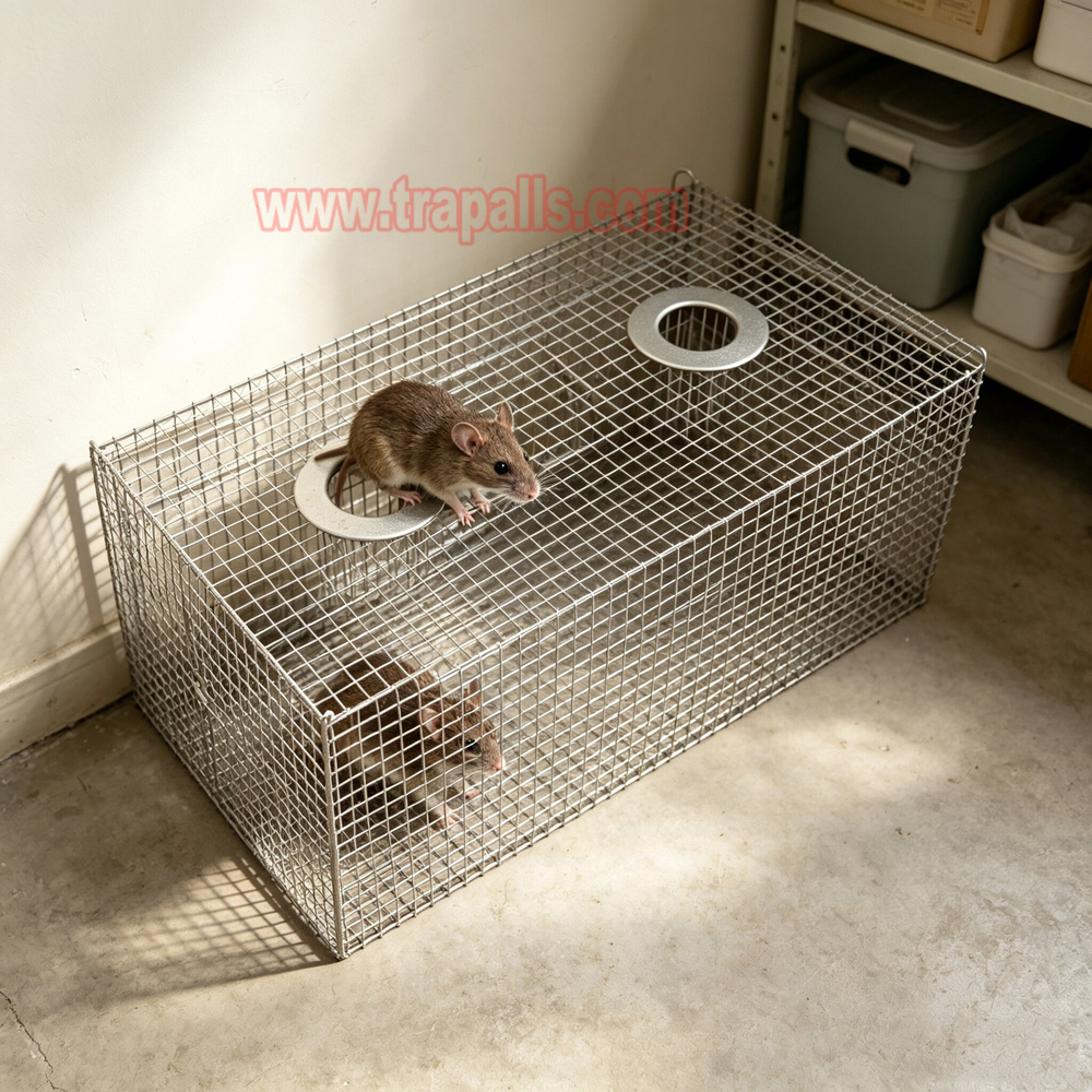 Indoor Warehouse Humane Escape-Proof Design Dual-Entry Access Rodent Control Multi-Catch Live Mouse Trap Cage - Image 8