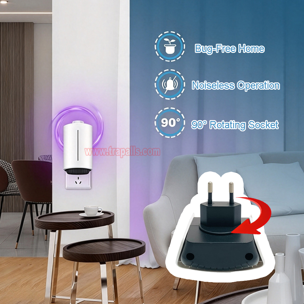 Indoor Home Plug-in UV Light Bug Zapper Sticky Flying Insect Trap Glue Board Mosquito Killer Lamp - Image 12