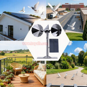 Yard Roof Solar and Wind Hybrid Drive Bird Scare Device 180 Degree Rotating Reflective Bird Repeller - Image 11
