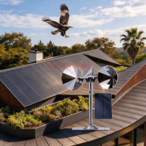 Yard Roof Solar and Wind Hybrid Drive Bird Scare Device 180 Degree Rotating Reflective Bird Repeller - Image 12