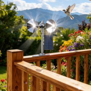 Yard Roof Solar and Wind Hybrid Drive Bird Scare Device 180 Degree Rotating Reflective Bird Repeller - Image 13