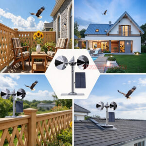 Yard Roof Solar and Wind Hybrid Drive Bird Scare Device 180 Degree Rotating Reflective Bird Repeller - Image 14