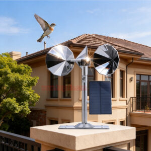 Yard Roof Solar and Wind Hybrid Drive Bird Scare Device 180 Degree Rotating Reflective Bird Repeller - Image 15
