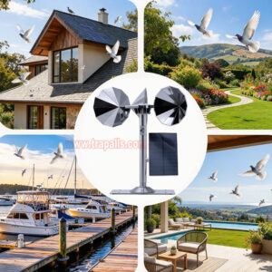 Yard Roof Solar and Wind Hybrid Drive Bird Scare Device 180 Degree Rotating Reflective Bird Repeller - Image 16