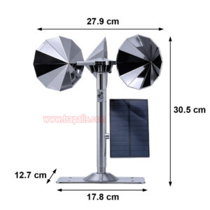 Yard Roof Solar and Wind Hybrid Drive Bird Scare Device 180 Degree Rotating Reflective Bird Repeller - Image 3