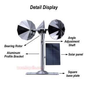 Yard Roof Solar and Wind Hybrid Drive Bird Scare Device 180 Degree Rotating Reflective Bird Repeller - Image 4