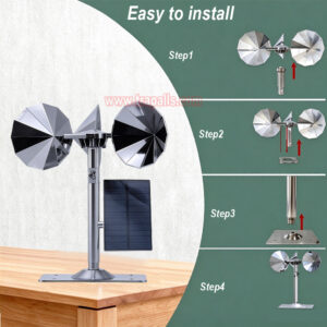 Yard Roof Solar and Wind Hybrid Drive Bird Scare Device 180 Degree Rotating Reflective Bird Repeller - Image 5