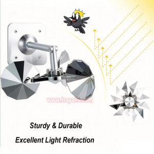 Yard Roof Solar and Wind Hybrid Drive Bird Scare Device 180 Degree Rotating Reflective Bird Repeller - Image 6