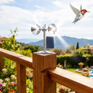 Yard Roof Solar and Wind Hybrid Drive Bird Scare Device 180 Degree Rotating Reflective Bird Repeller - Image 10