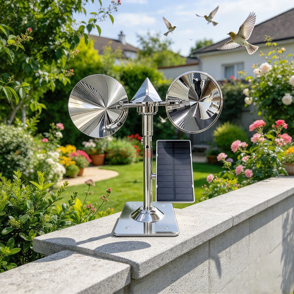 Yard Roof Solar Charging Wind Hybrid Drive Bird Scare Device 180 Degree Rotating Reflective Bird Repeller - Image 11