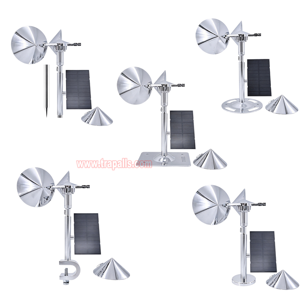 Yard Roof Solar Charging Wind Hybrid Drive Bird Scare Device 180 Degree Rotating Reflective Bird Repeller - Image 21