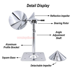 Yard Roof Wind Hybrid Drive Bird Scare Device 180 Degree Rotating Reflective Bird Repeller - Image 22