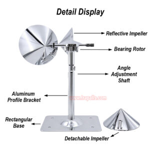 Yard Roof Wind Hybrid Drive Bird Scare Device 180 Degree Rotating Reflective Bird Repeller - Image 4