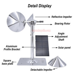 Yard Roof Solar Charging Wind Hybrid Drive Bird Scare Device 180 Degree Rotating Reflective Bird Repeller - Image 4