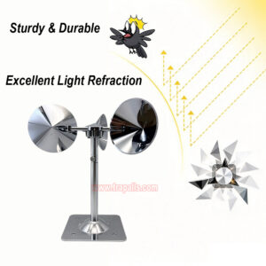 Yard Roof Wind Hybrid Drive Bird Scare Device 180 Degree Rotating Reflective Bird Repeller - Image 6