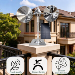 Yard Roof Solar Charging Wind Hybrid Drive Bird Scare Device 180 Degree Rotating Reflective Bird Repeller - Image 8