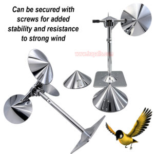 Yard Roof Wind Hybrid Drive Bird Scare Device 180 Degree Rotating Reflective Bird Repeller - Image 9