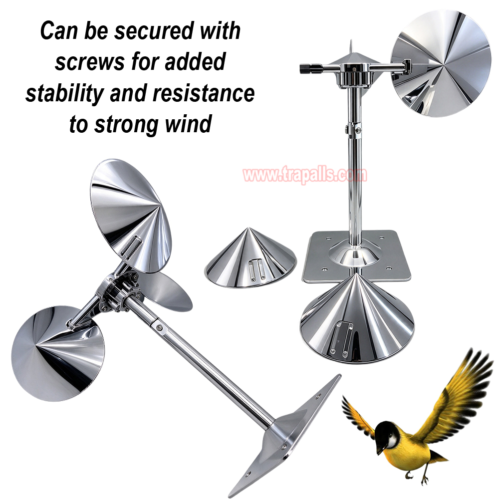 Yard Roof Wind Hybrid Drive Bird Scare Device 180 Degree Rotating Reflective Bird Repeller - Image 9