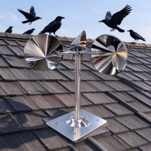 Yard Roof Wind Hybrid Drive Bird Scare Device 180 Degree Rotating Reflective Bird Repeller - Image 10