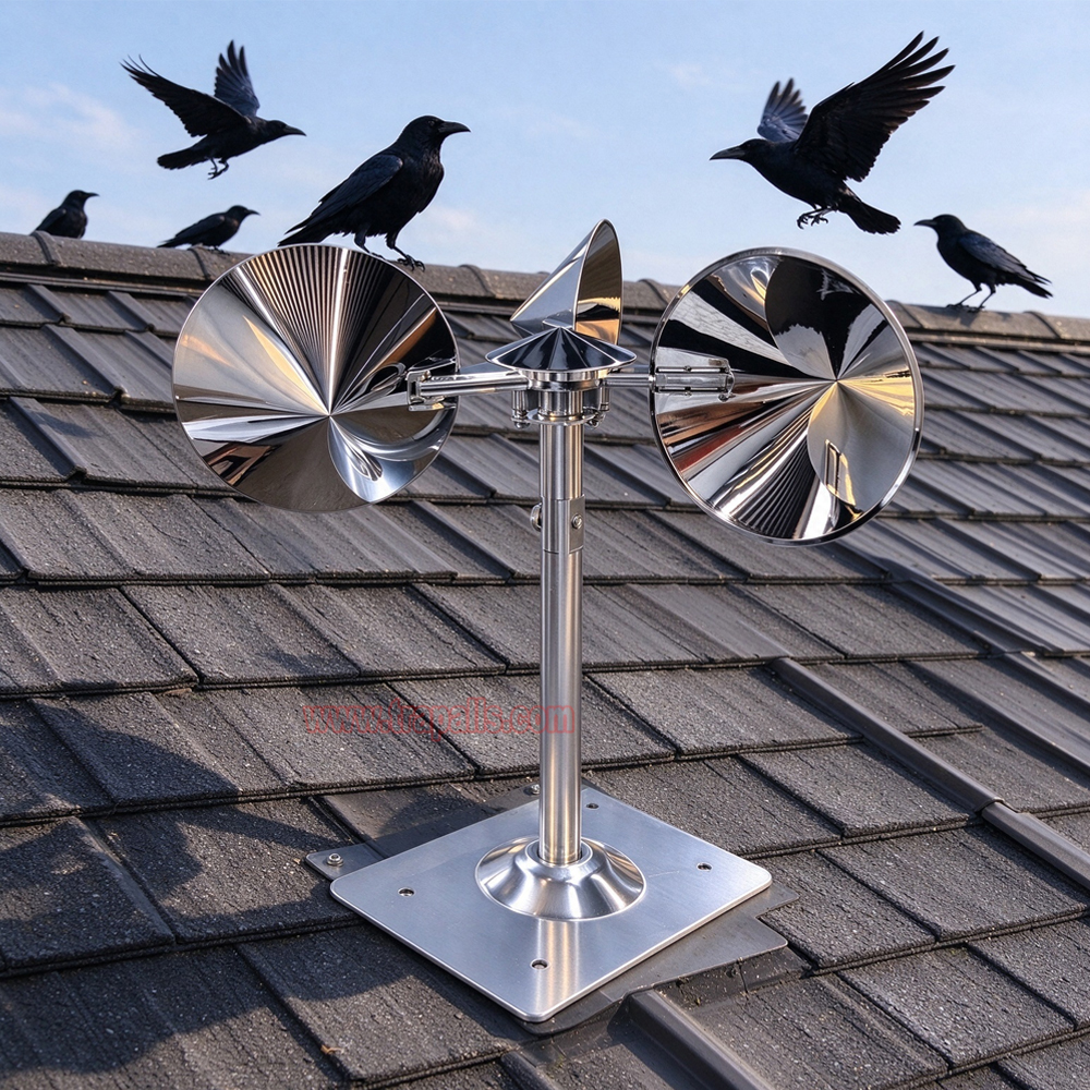 Yard Roof Wind Hybrid Drive Bird Scare Device 180 Degree Rotating Reflective Bird Repeller - Image 10
