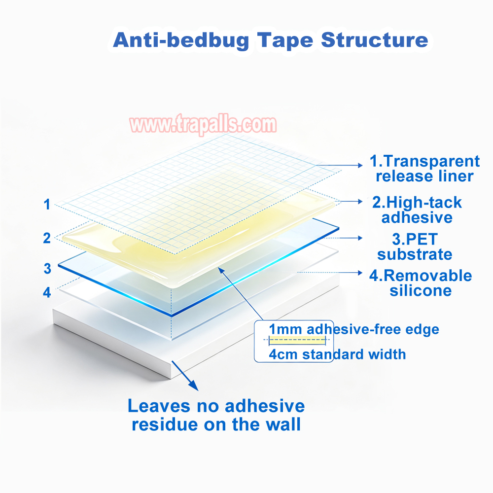 Outlets Furniture Crawling Insect Control Removable Silicone Glue Tape Roll Double Sided Bed Bug Barrier Tape - Image 4
