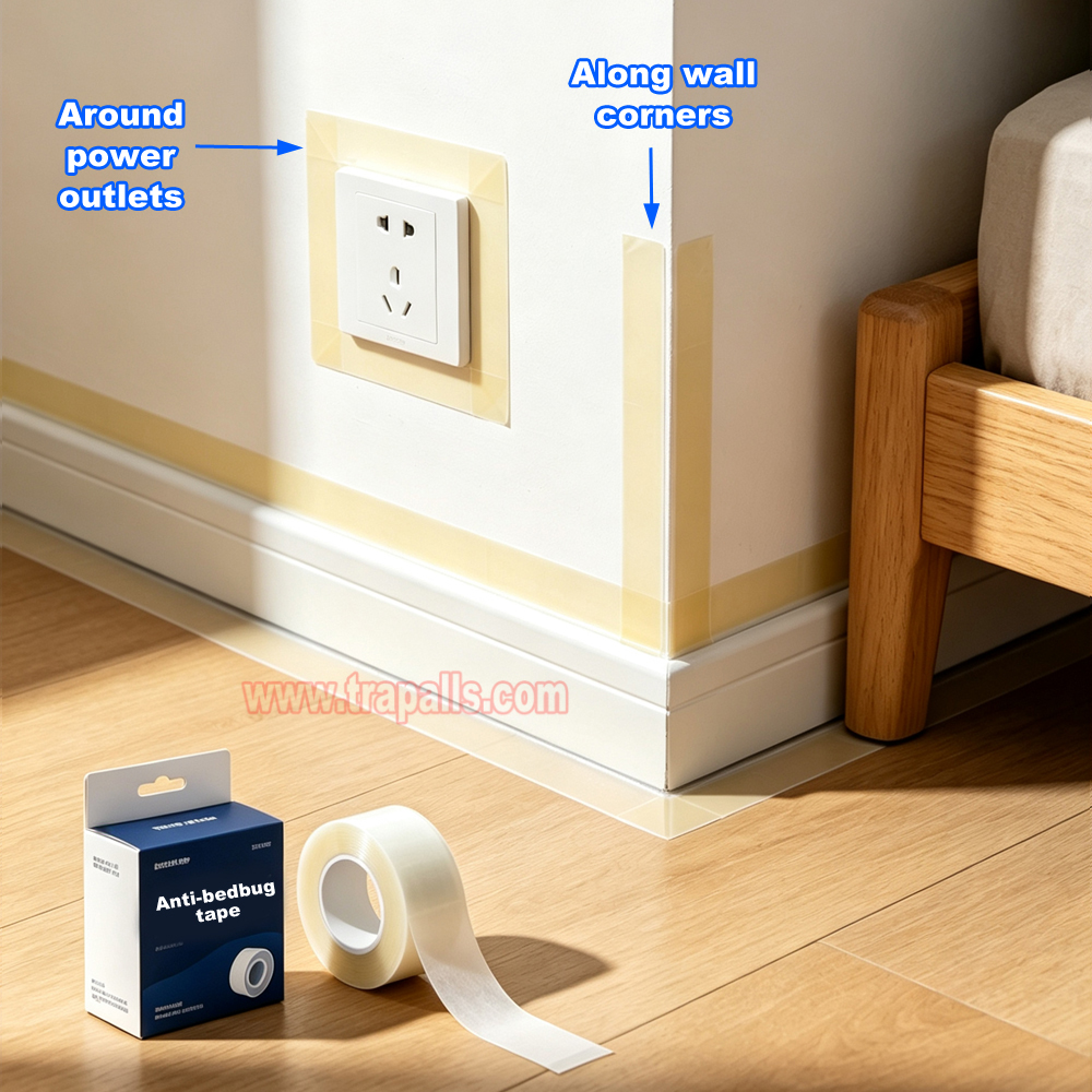 Outlets Furniture Crawling Insect Control Removable Silicone Glue Tape Roll Double Sided Bed Bug Barrier Tape - Image 7