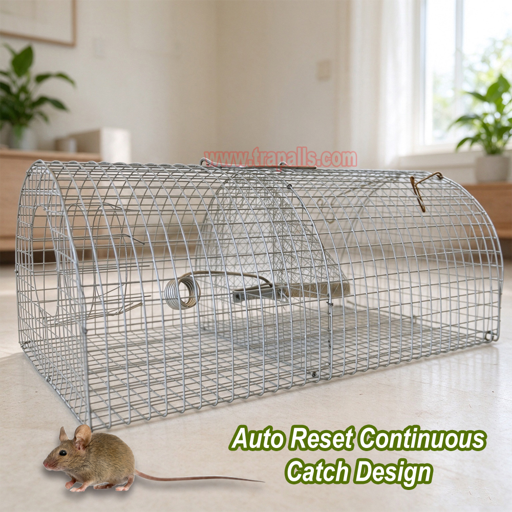 Indoor Outdoor Humane Live Catch Multi-catch Auto Reset Rat Control Mouse Trap Cage - Image 8