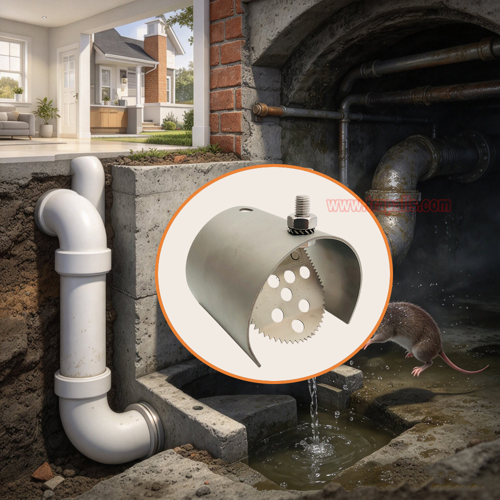 Indoor Home One Way Flap Drainage Pipe Rodent Blocker Rodent Control Mouse Prevention Metal Rat Drain Guard - Image 12
