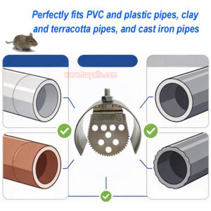 Indoor Home One Way Flap Drainage Pipe Rodent Blocker Rodent Control Mouse Prevention Metal Rat Drain Guard - Image 8