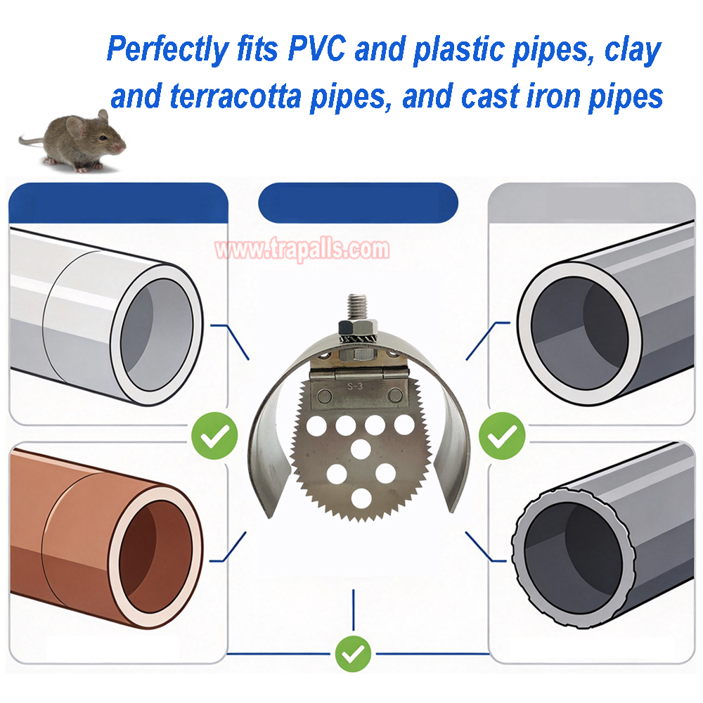 Indoor Home One Way Flap Drainage Pipe Rodent Blocker Rodent Control Mouse Prevention Metal Rat Drain Guard - Image 8