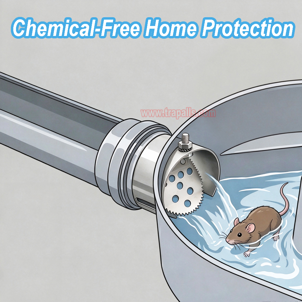Indoor Home One Way Flap Drainage Pipe Rodent Blocker Rodent Control Mouse Prevention Metal Rat Drain Guard - Image 9