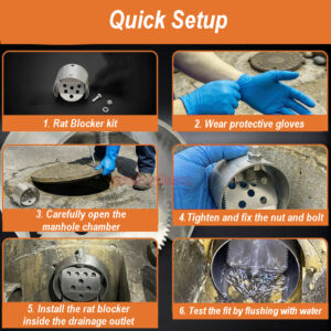 Indoor Home One Way Flap Drainage Pipe Rodent Blocker Rodent Control Mouse Prevention Metal Rat Drain Guard - Image 10