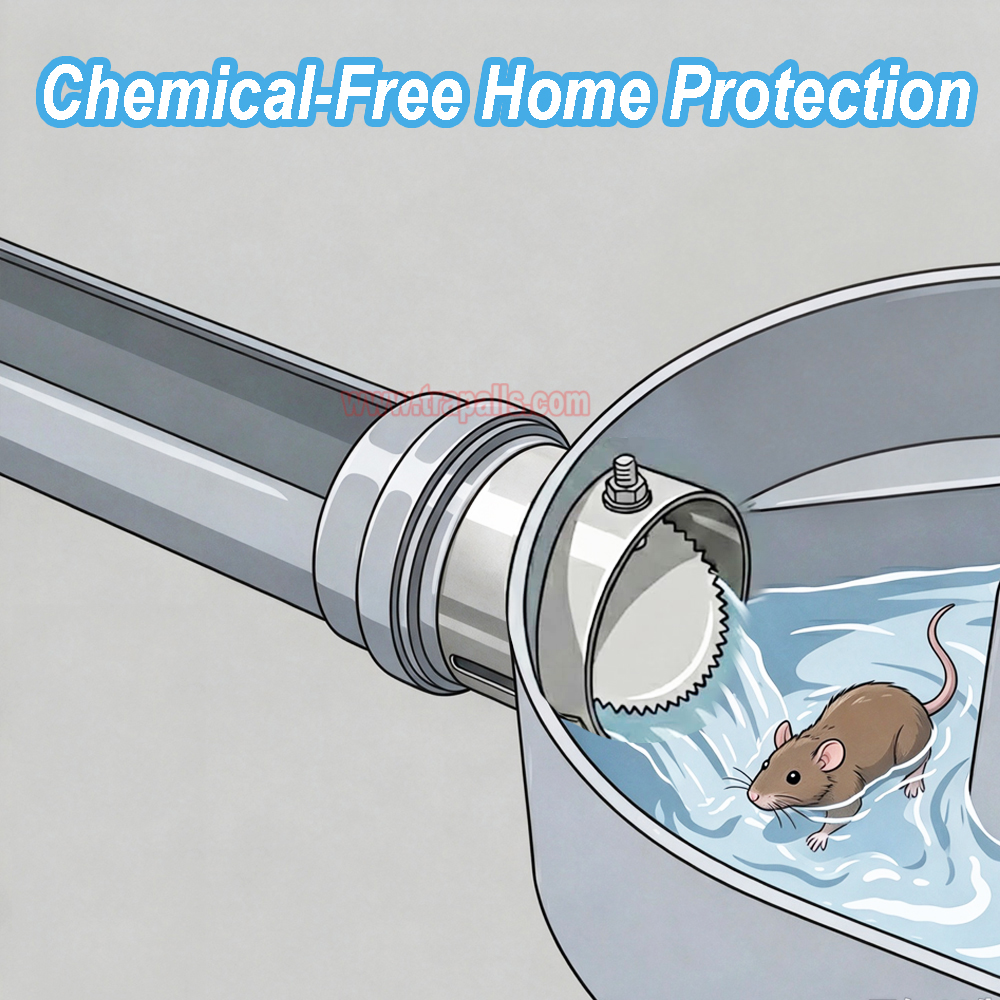 Indoor Home One Way Flap Drainage Pipe Rodent Blocker Rodent Control Mouse Prevention Metal Rat Drain Guard - Image 7