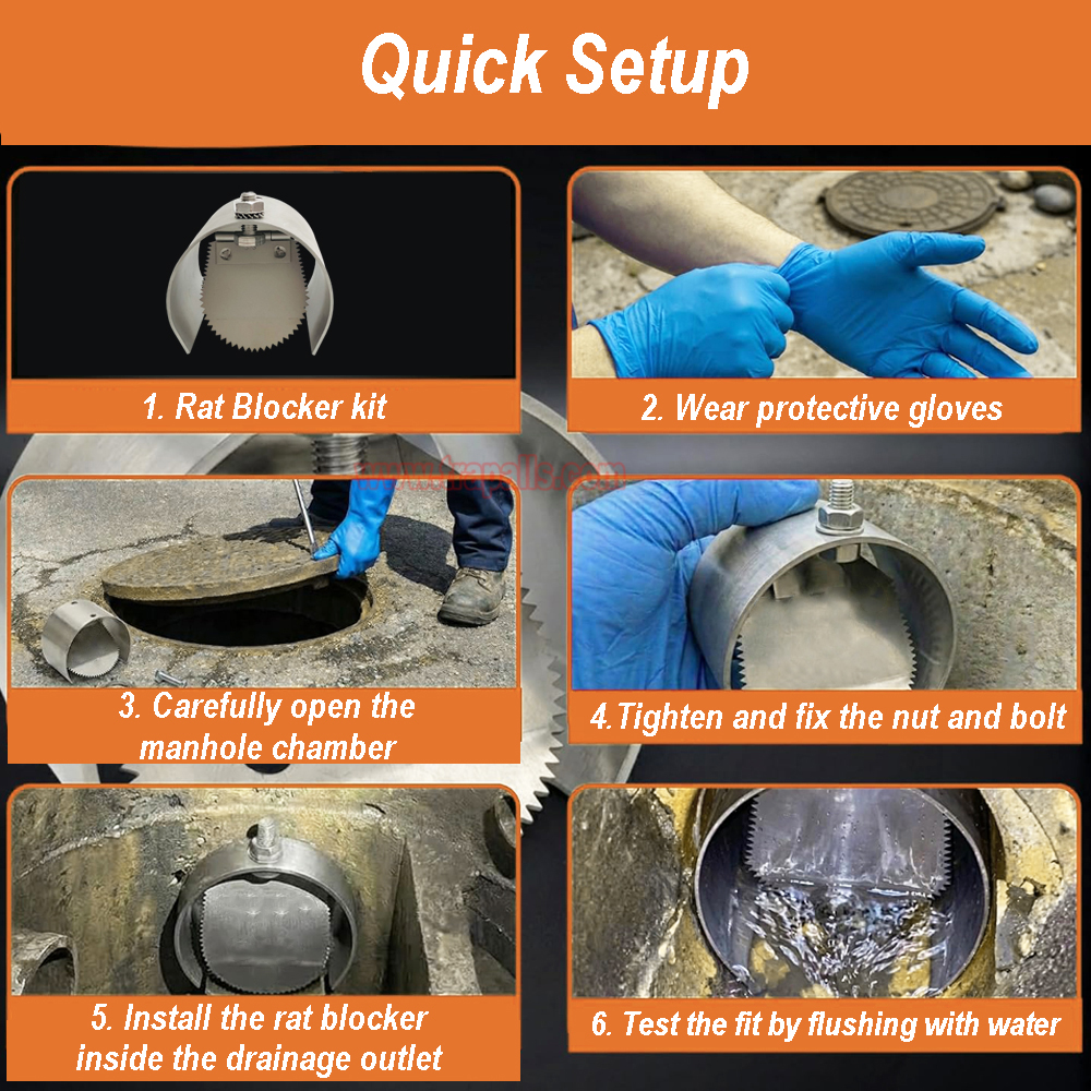 Indoor Home One Way Flap Drainage Pipe Rodent Blocker Rodent Control Mouse Prevention Metal Rat Drain Guard - Image 8